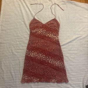 CHANEL Red Floral Mini Dress